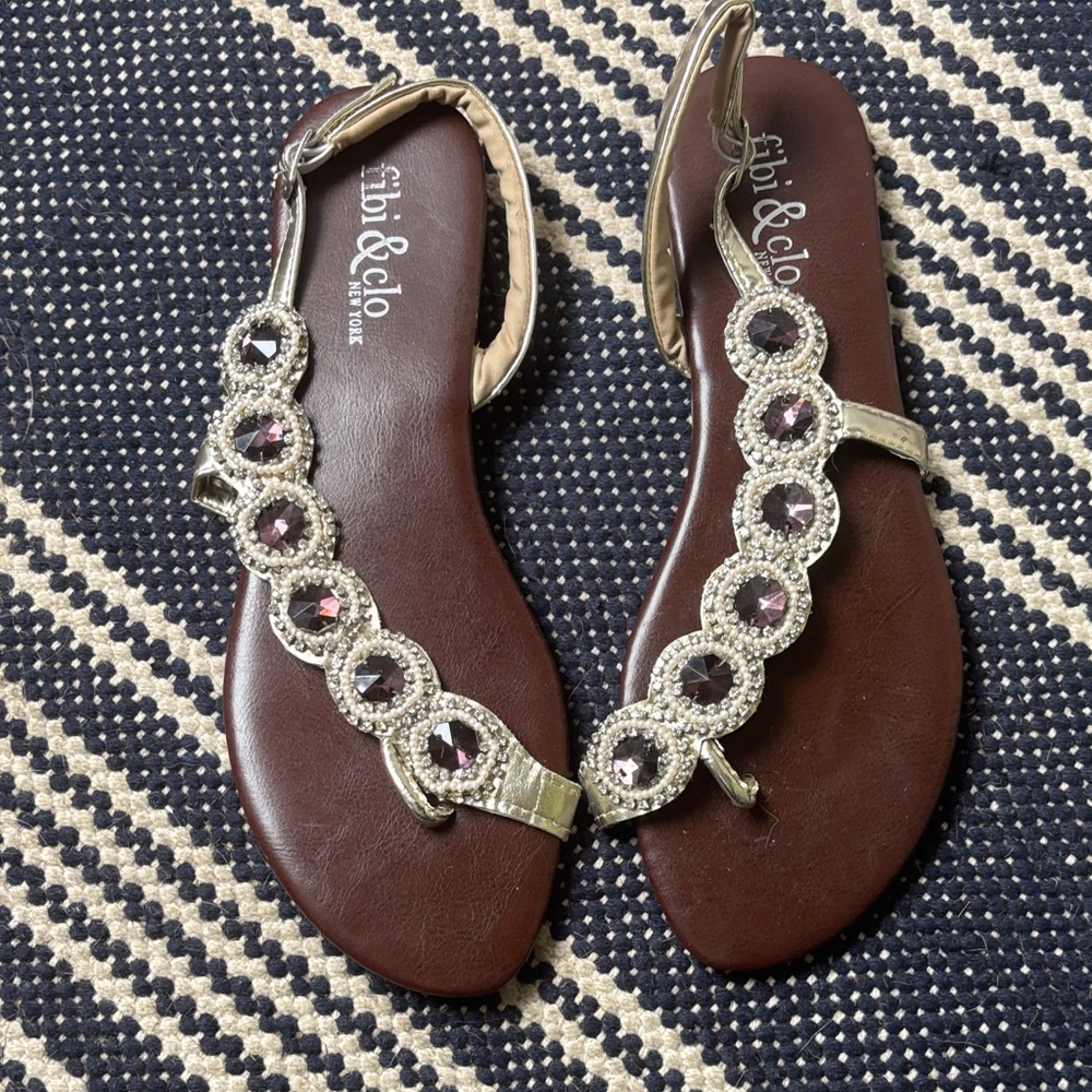 Women's Brown Sandals with Silver Accents